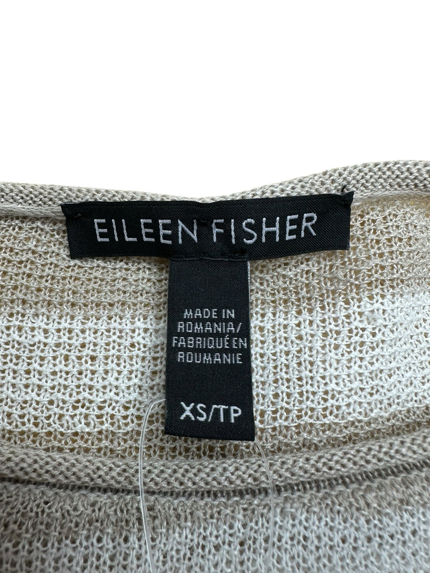EILEEN FISHER Cream And Tan Striped Sweater Size XS