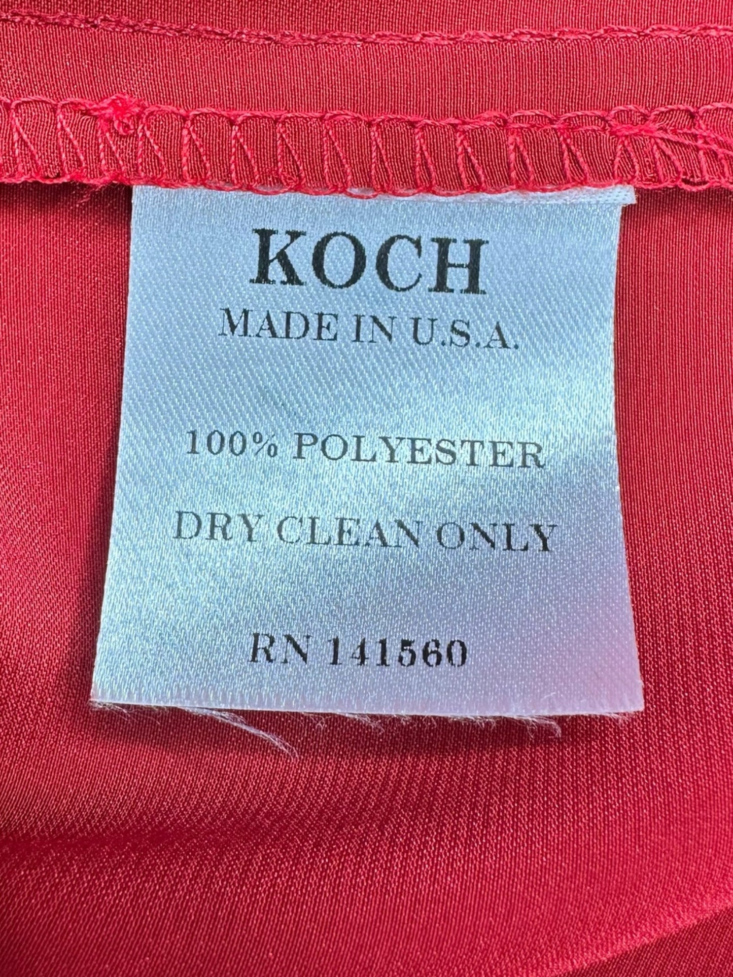 KOCH Red Ruffle Blouse Size S