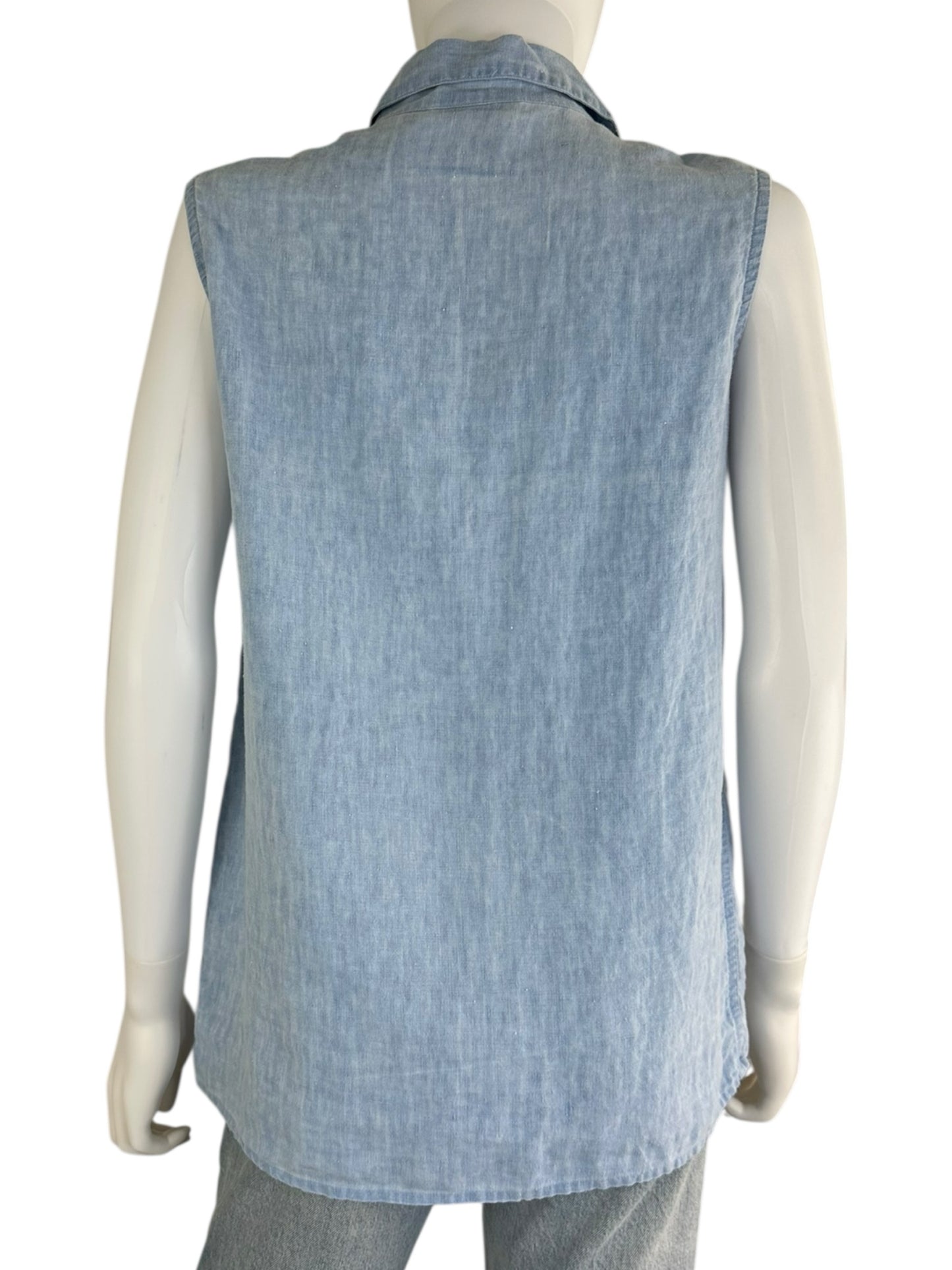 BANANA REPUBLIC Light Blue Linen Tank Size M
