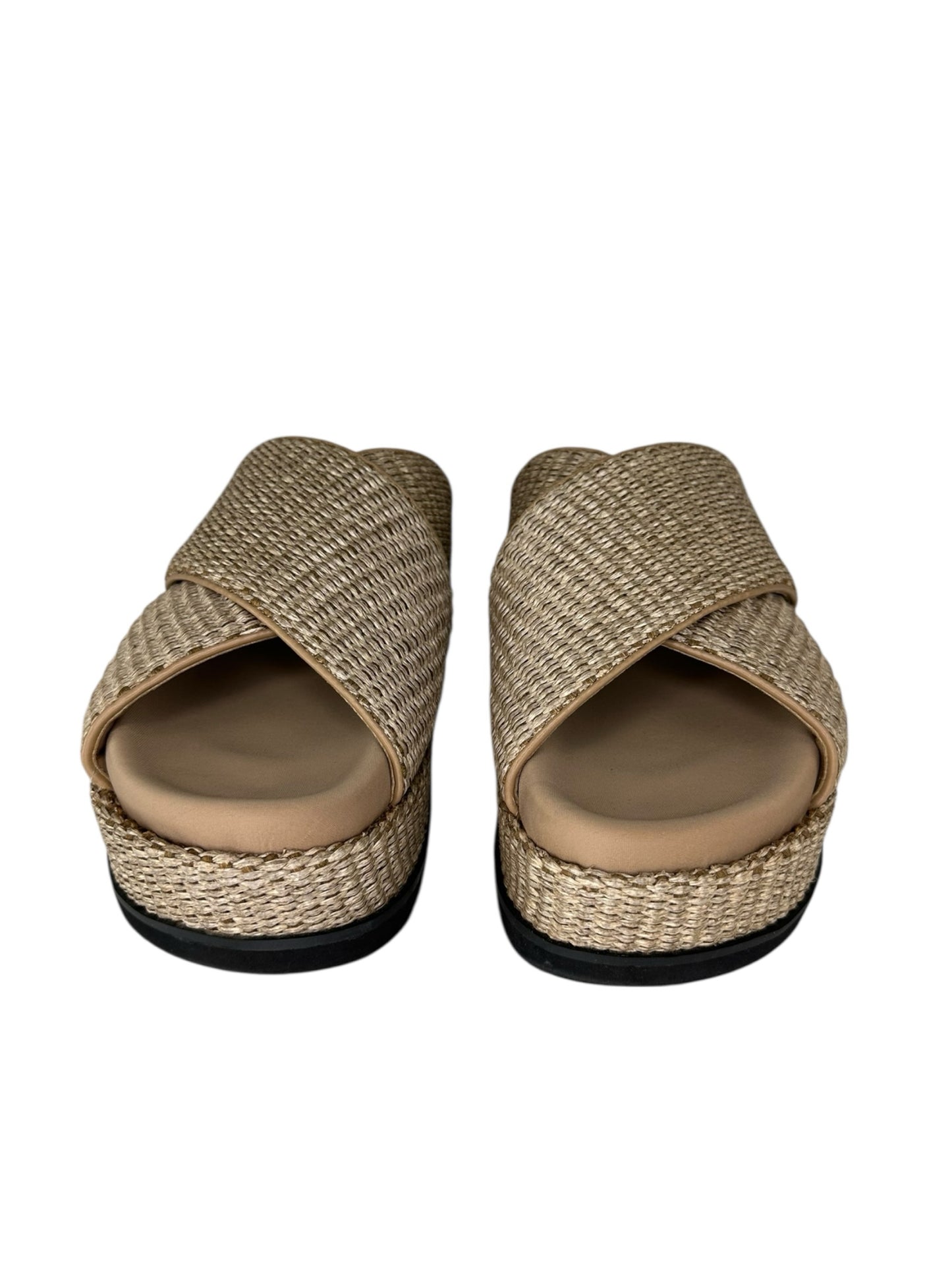 ROAM Cross Stack Raffia Platform Sandal Size 10