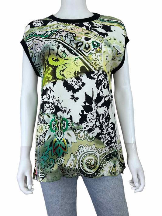 ETRO Green Paisley Print Popover Top Size 42