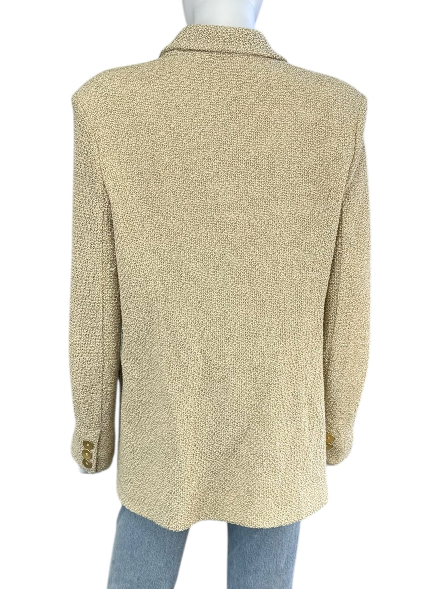 Iris Setlakwe Tan Linen Knit Blazer Size 12