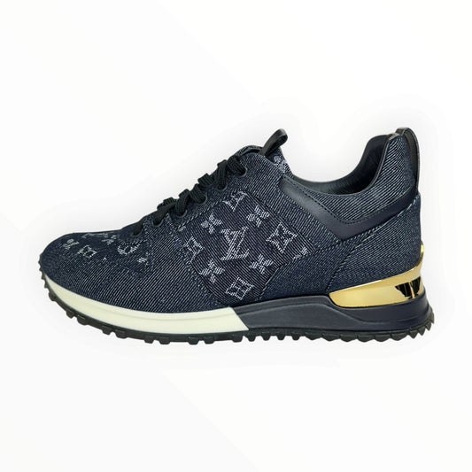 Louis Vuitton Blue Monogram Denim Run Away Sneakers Size 37