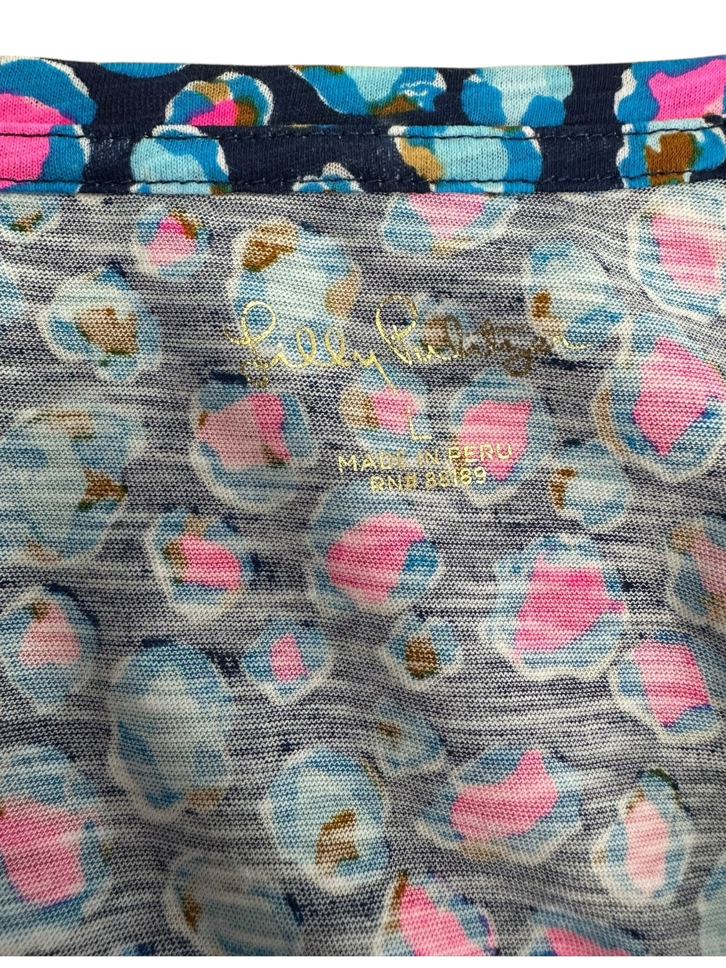 Lilly Pulitzer Navy Cheeta Print Tee Size L
