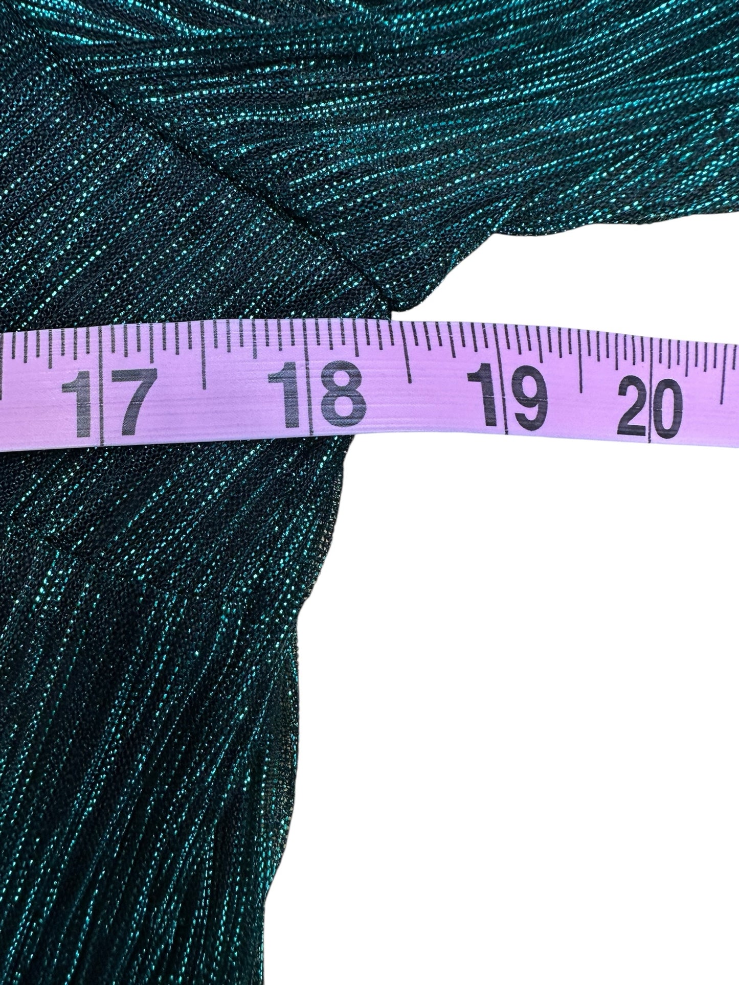 Nicole Miller NEW YORK Green Metallic Cocktail Dress Size L