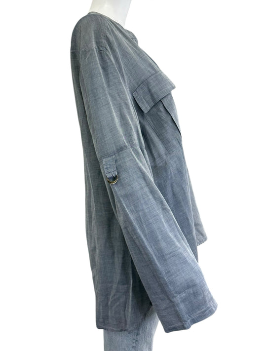 TRINA TURK Blue Chambray Top Size L