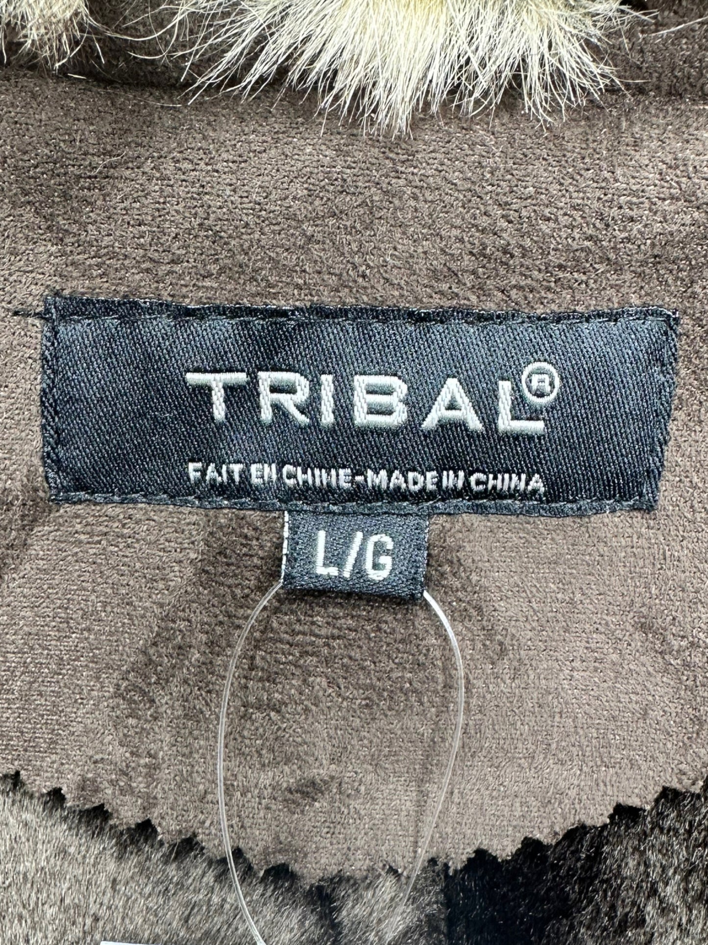 TRIBAL Brown Vegan Suede Vest Size L