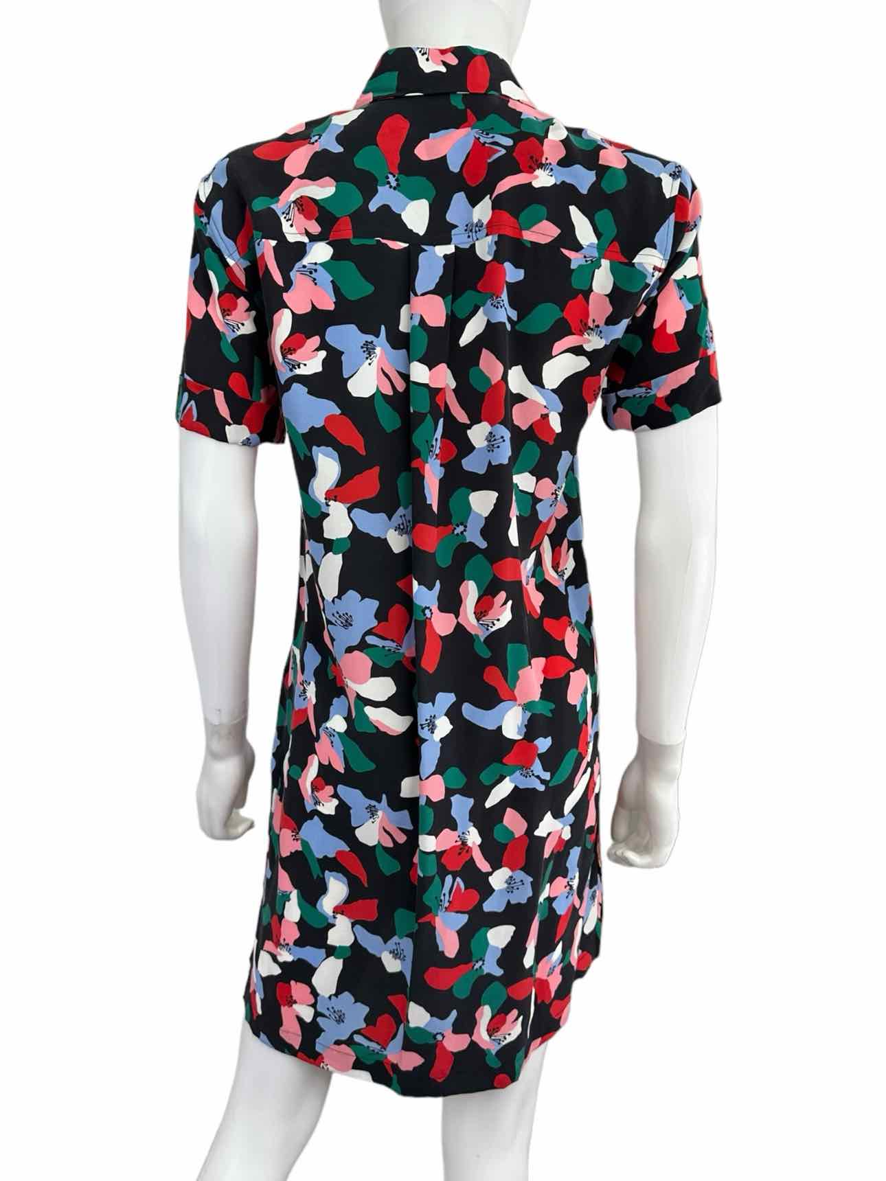 EQUIPMENT Black Silk Print Shirt Dress Size XS