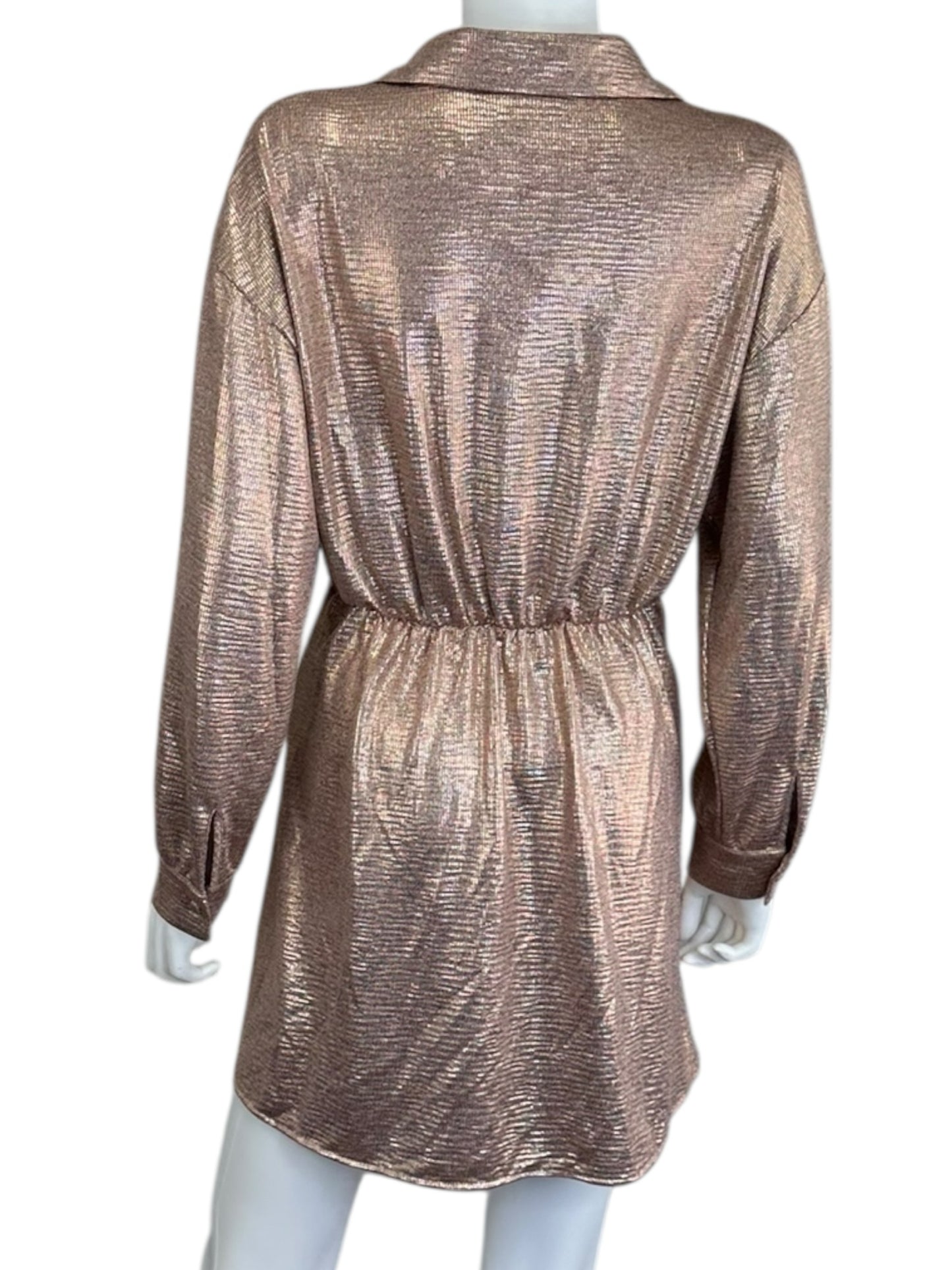 SELF CONTRAST NWT Rose Gold Mini Dress Size L