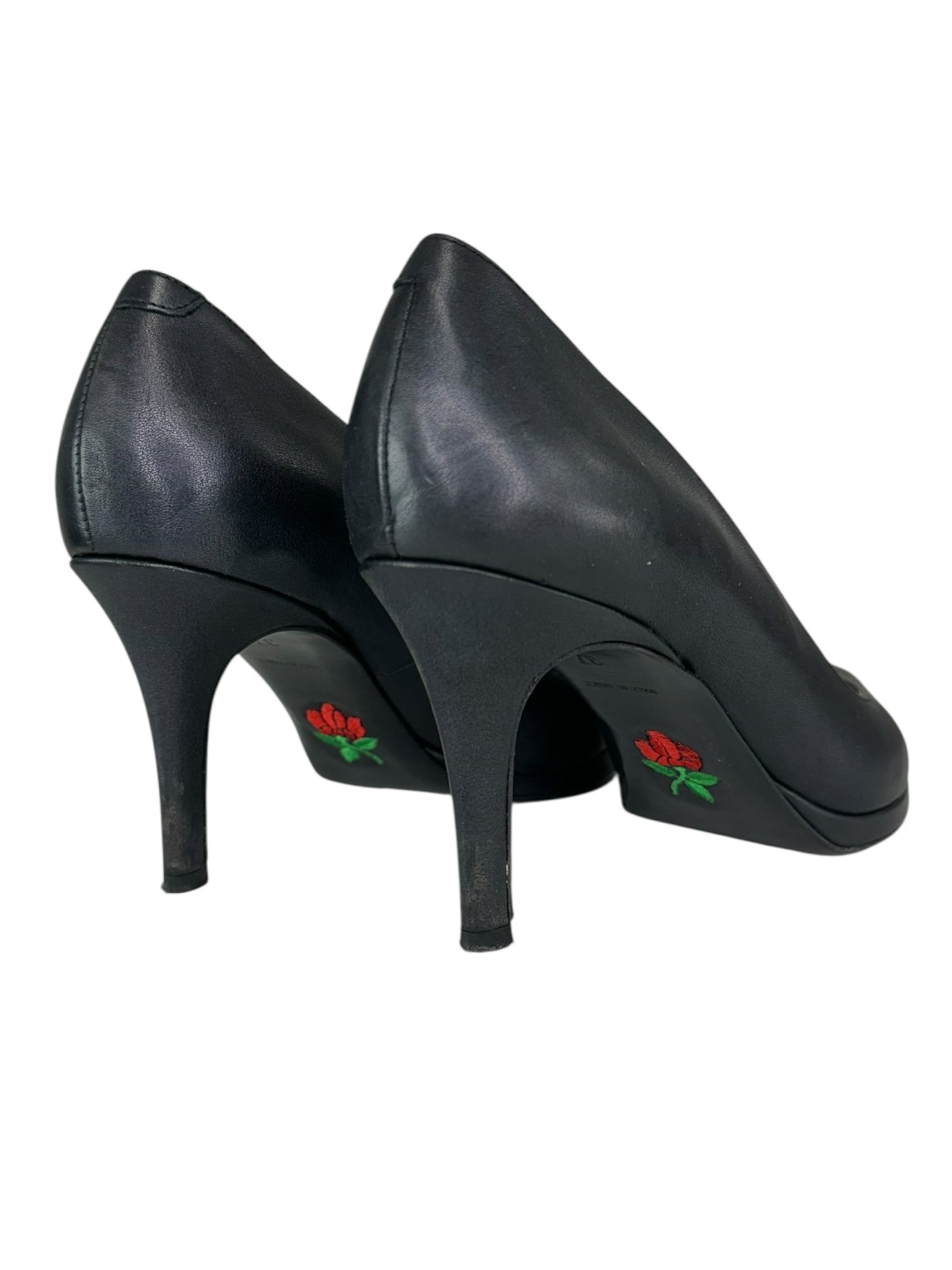 FREELANCE Black Leather Pointed Pumps Size 37