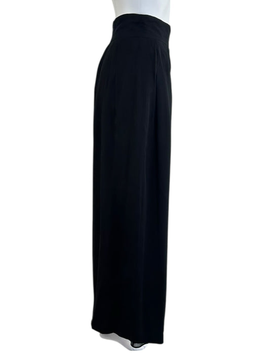 Carmen Marc Valvo Black 100% Silk Pants Size 4