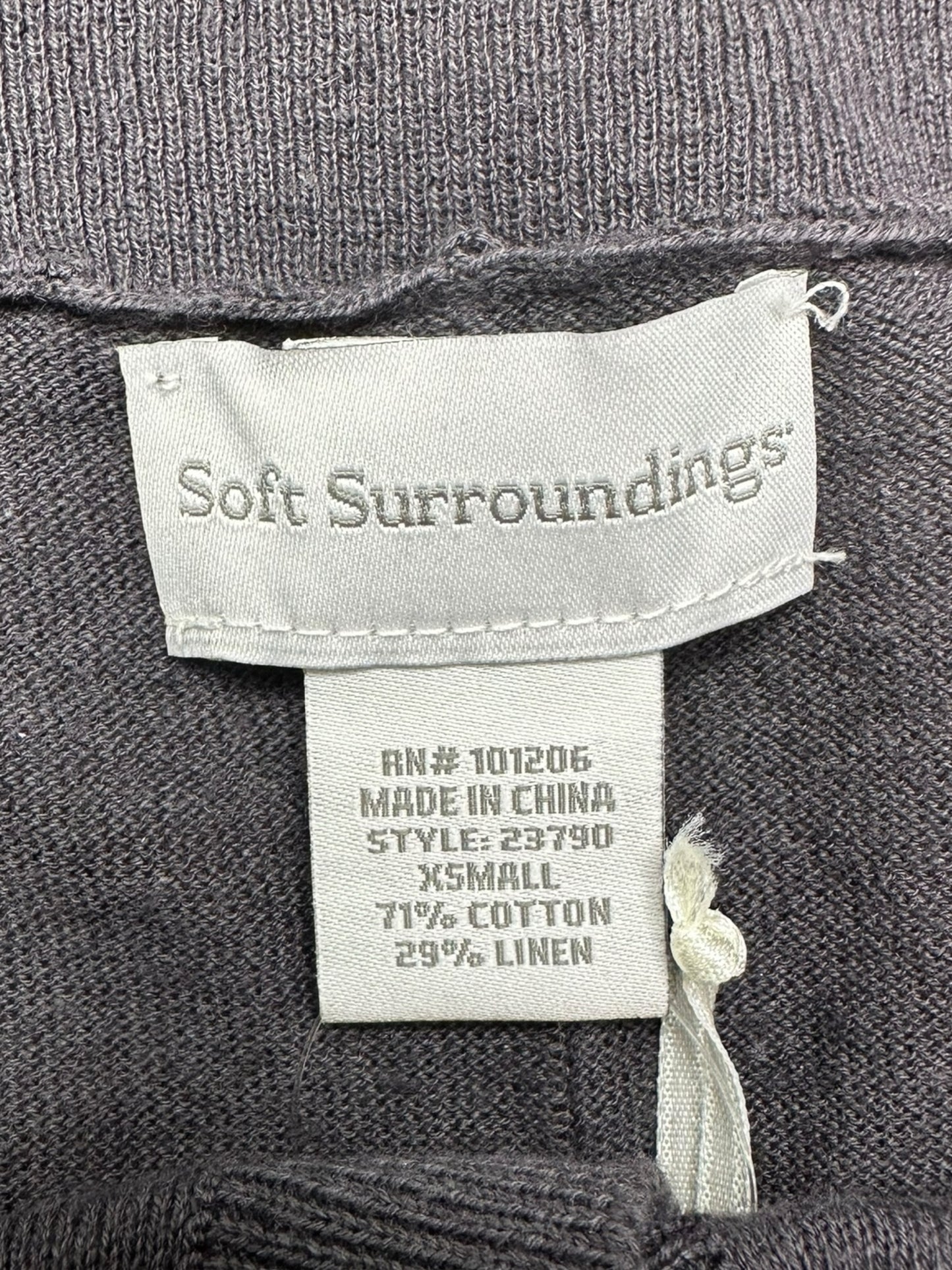 Soft Surroundings NWT Gray Linen Sweater Size XS