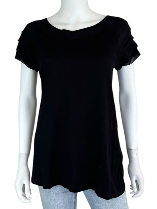 Laurel Black 100% Silk Blouse Size 10