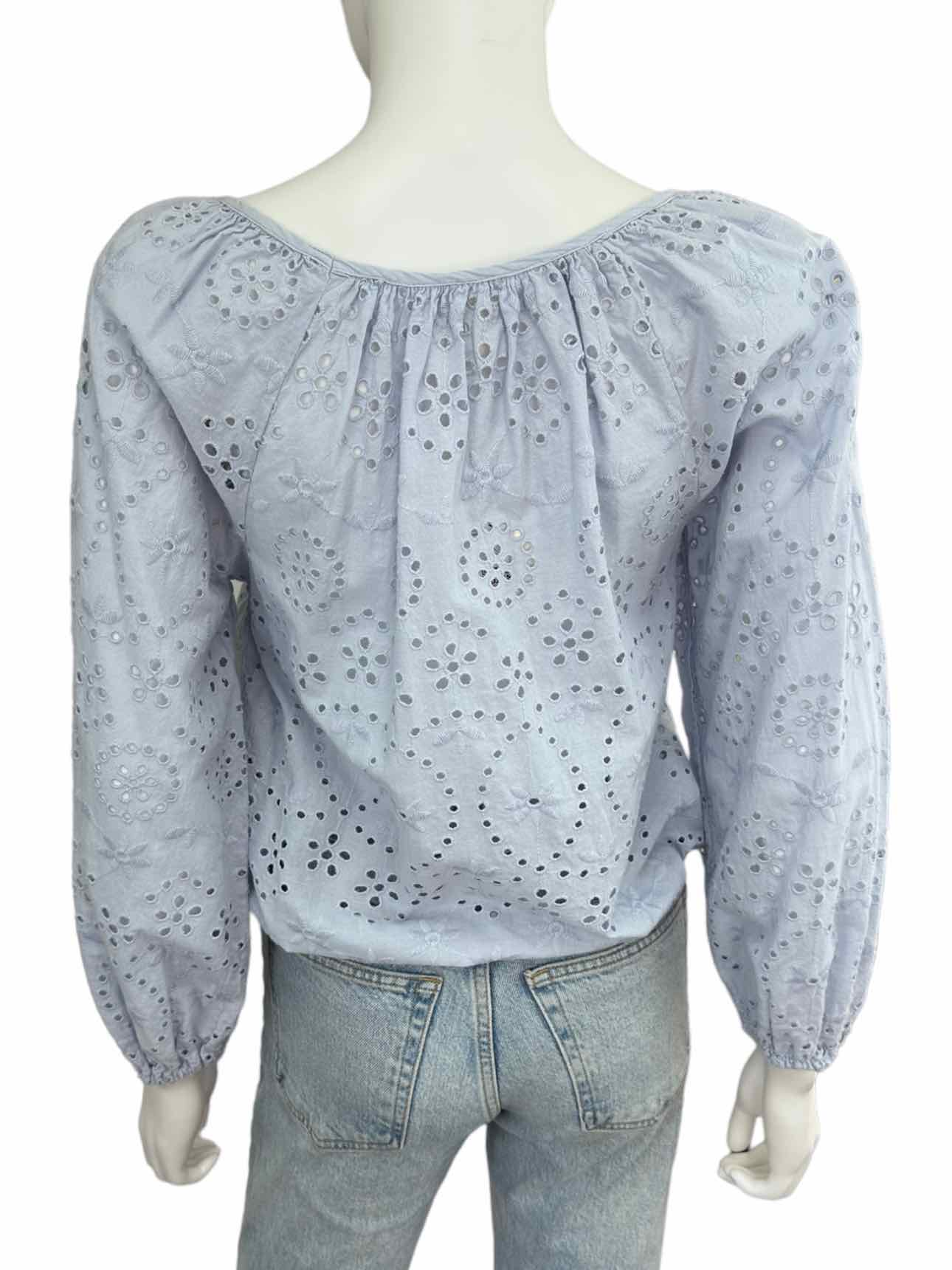 joie Blue Eyelet Blouse Size S