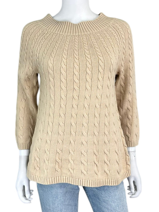 Talbots NWT Tan Cable Knit Sweater Size S