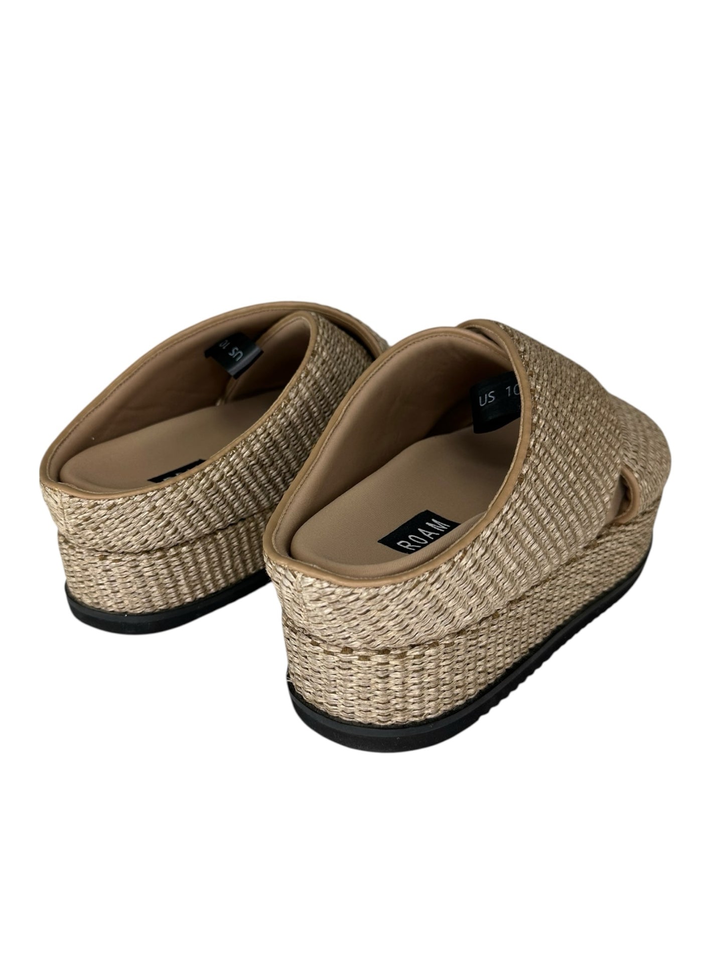 ROAM Cross Stack Raffia Platform Sandal Size 10
