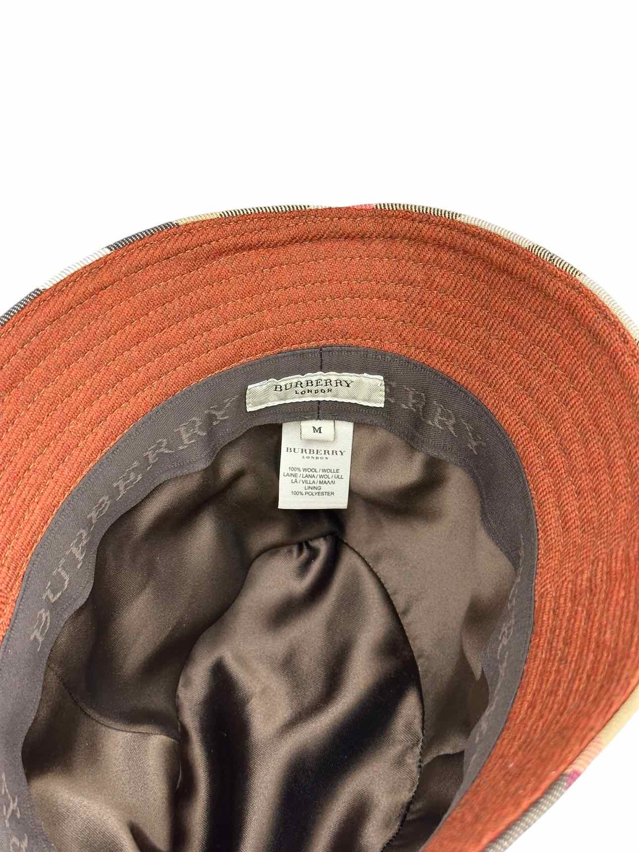 BURBERRY Burnt Orange Wool Bucket Hat Size M