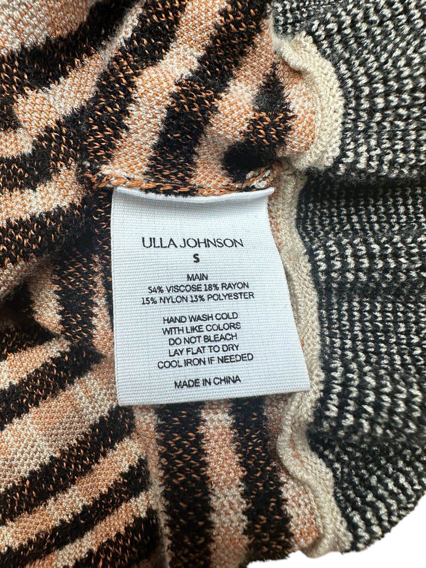 ULLA JOHNSON Brown Plaid Sweater Top Size S