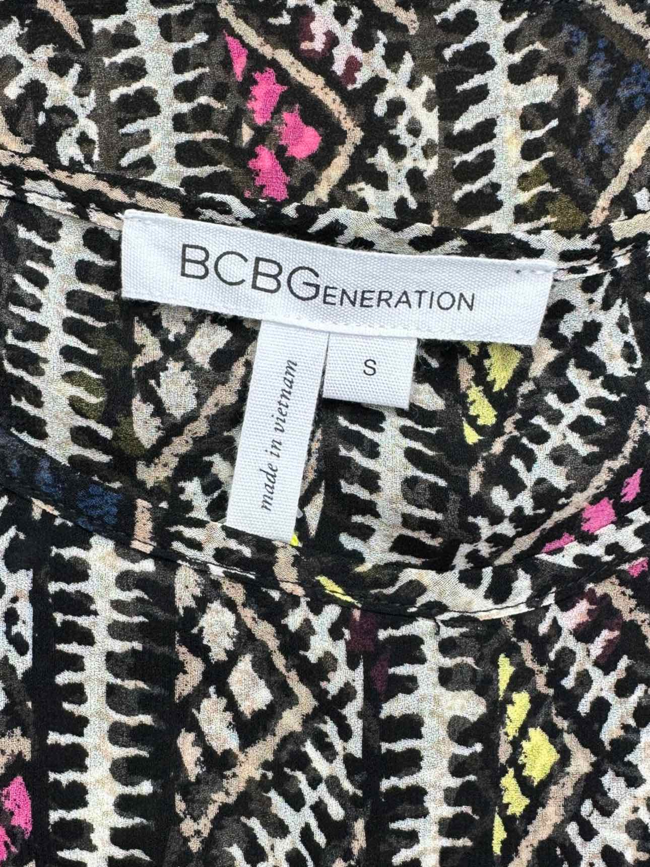BCBGeneration NWT Black Boho Print Blouse Size S