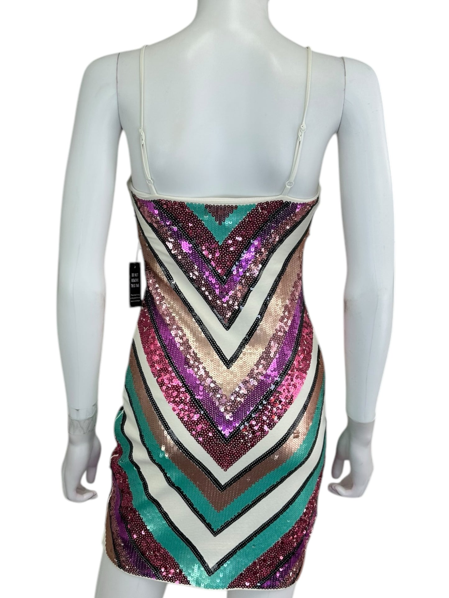 EXPRESS Colorful Sequin Mini Dress NWT Size XS