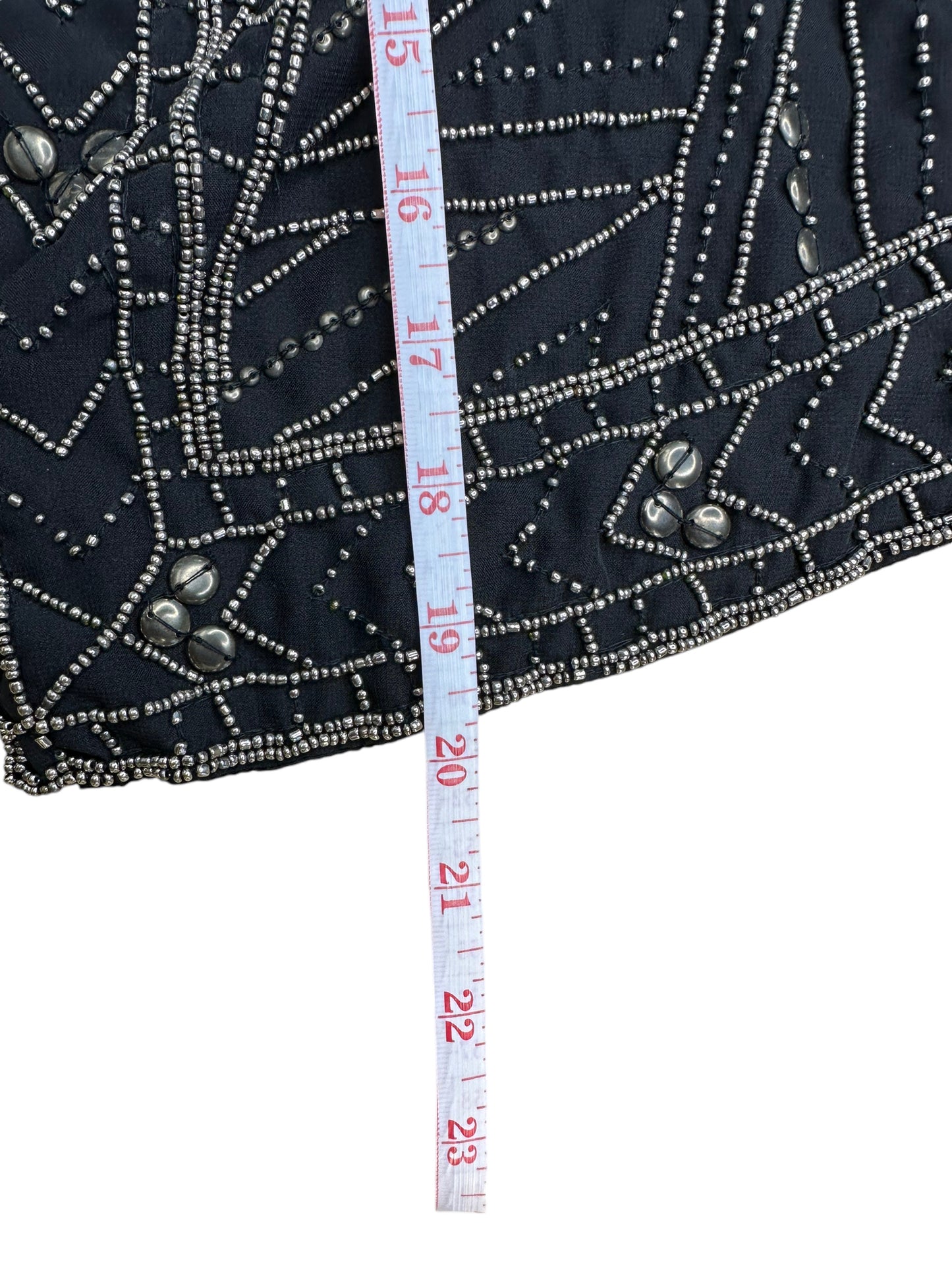 velvet BY GRAHAM & SPENCER Black Beaded Dress Jacket Size L