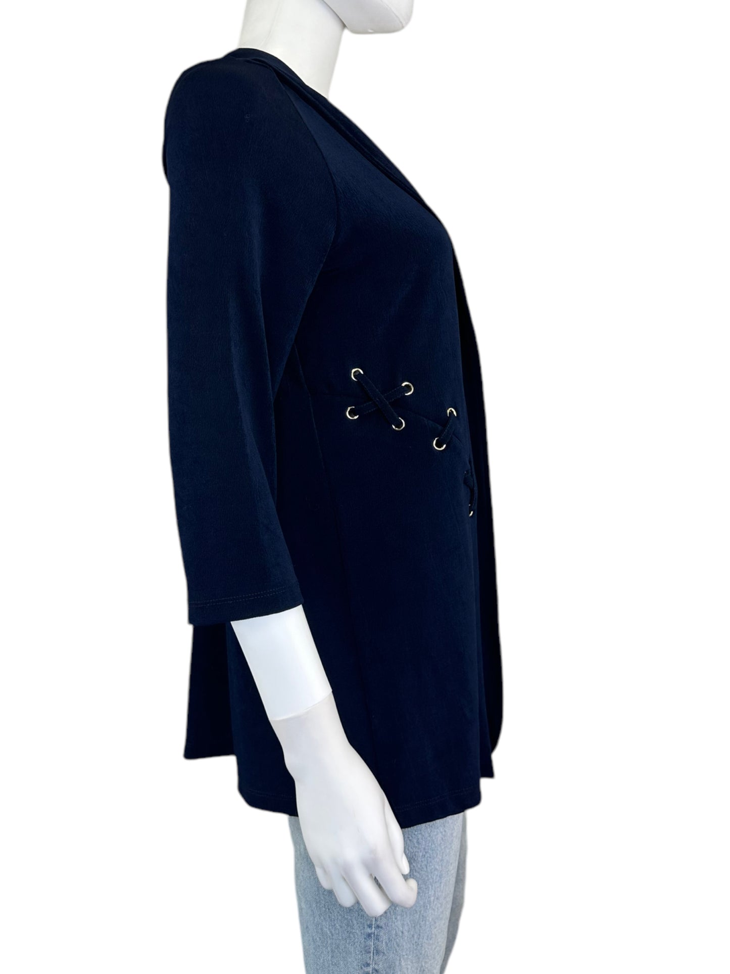 chicos NWT Navy Travelers Corset Cardigan Size S