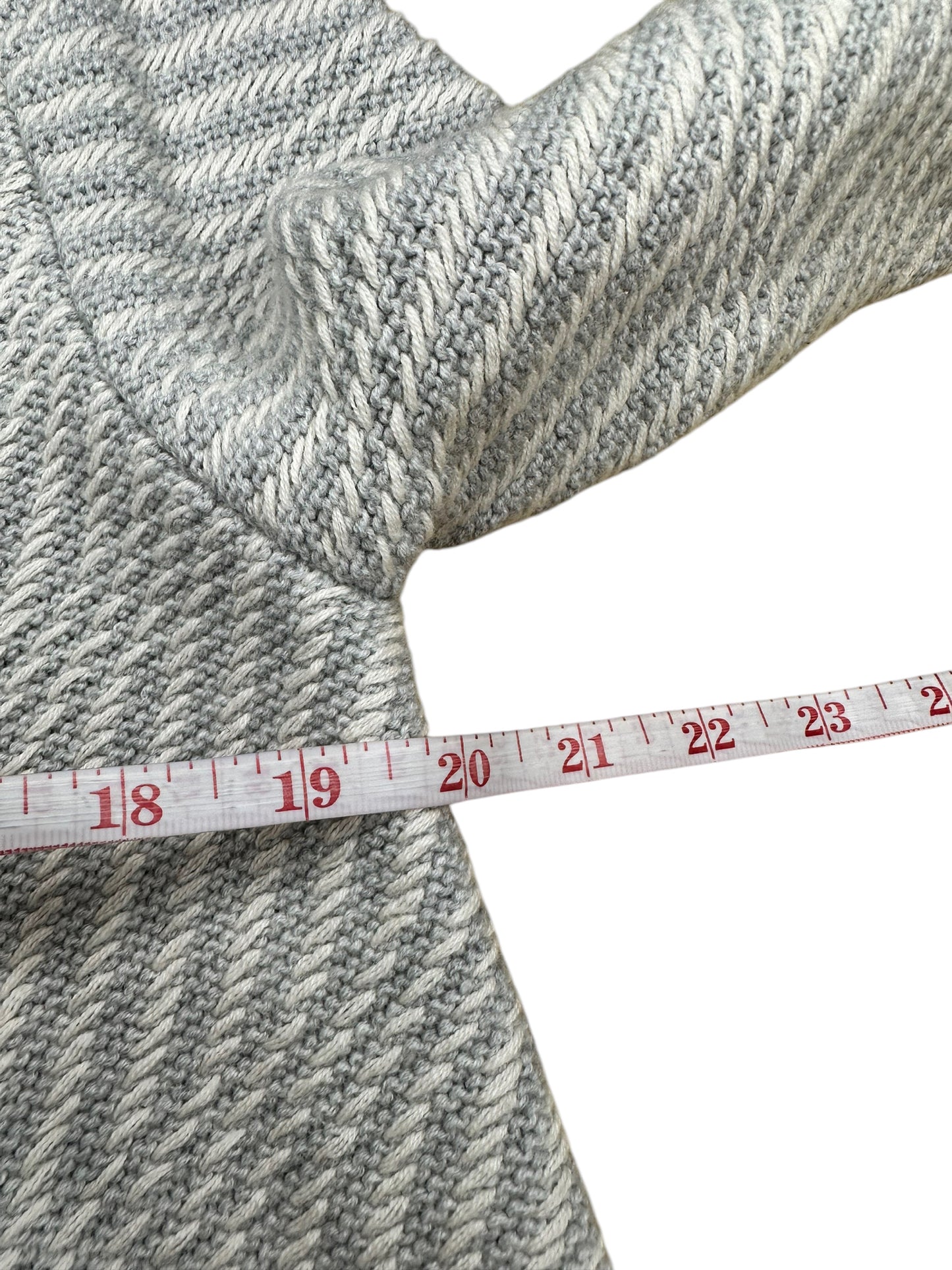 Lucky Brand NWT Grey and White Striped Knit Cardigan Size M