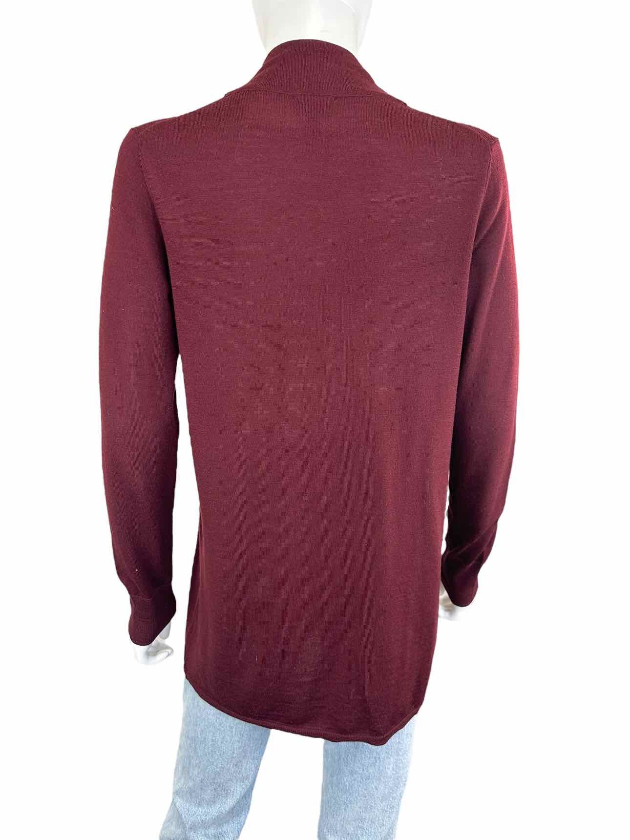 Talbots 100% Merino Wool Burgundy Cardigan Size S