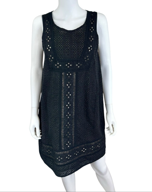 Lucky Brand Black Eyelet Dress Size M