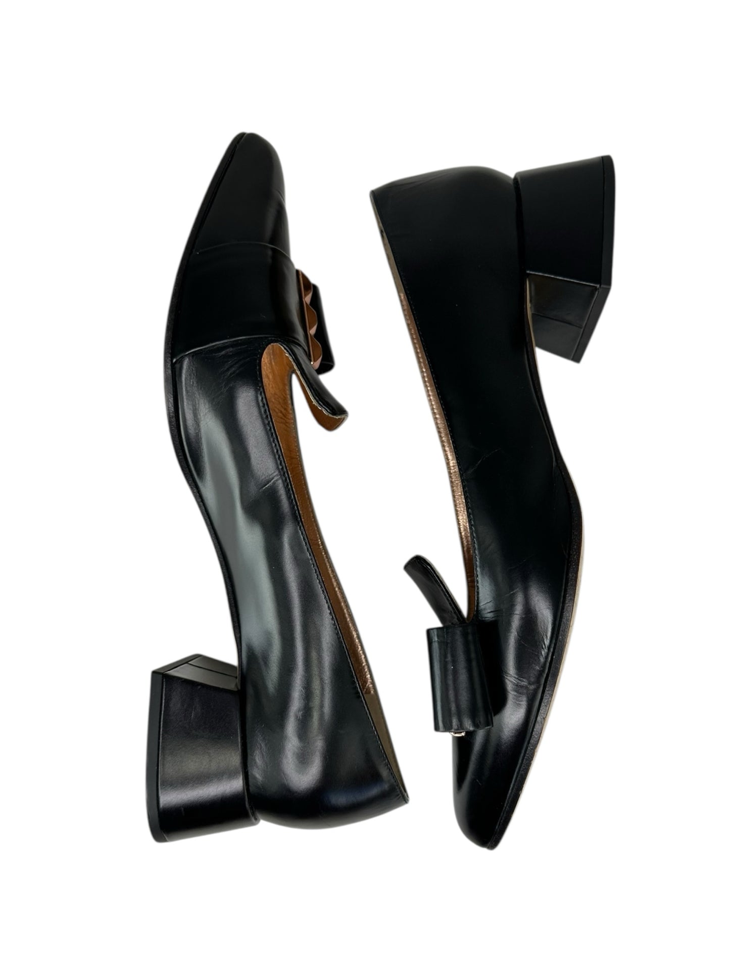 Max Mara Black Leather Colomba Pumps Size 39