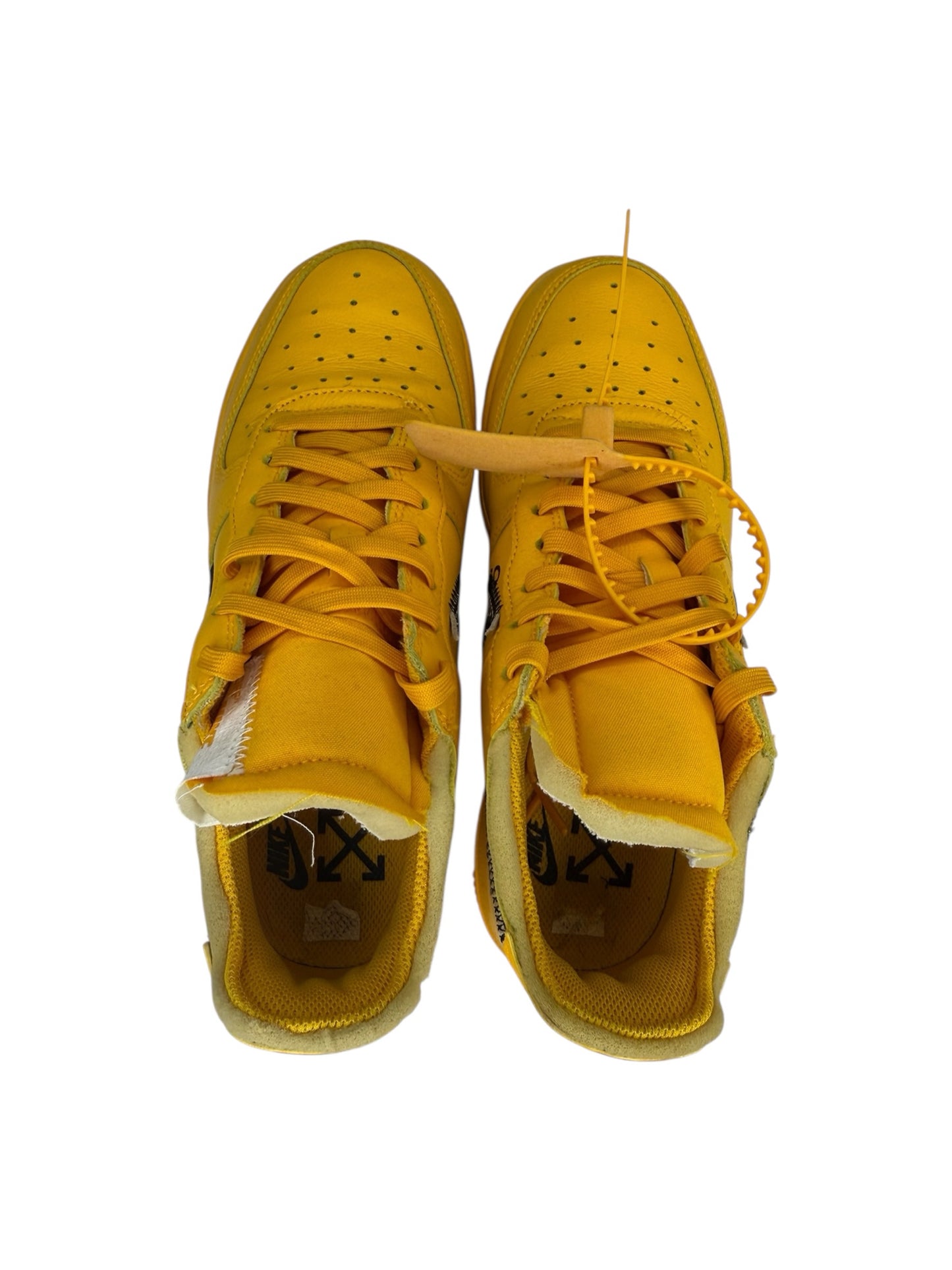 Nike x OFF WHITE Yellow Air Force 1 Low Sneakers Size 7