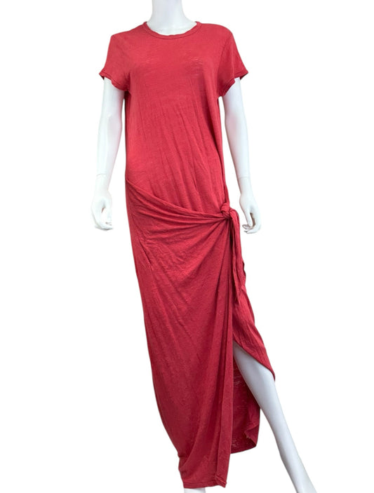 POLO by Ralph Lauren Red 100% Linen Knit Maxi Dress Size S