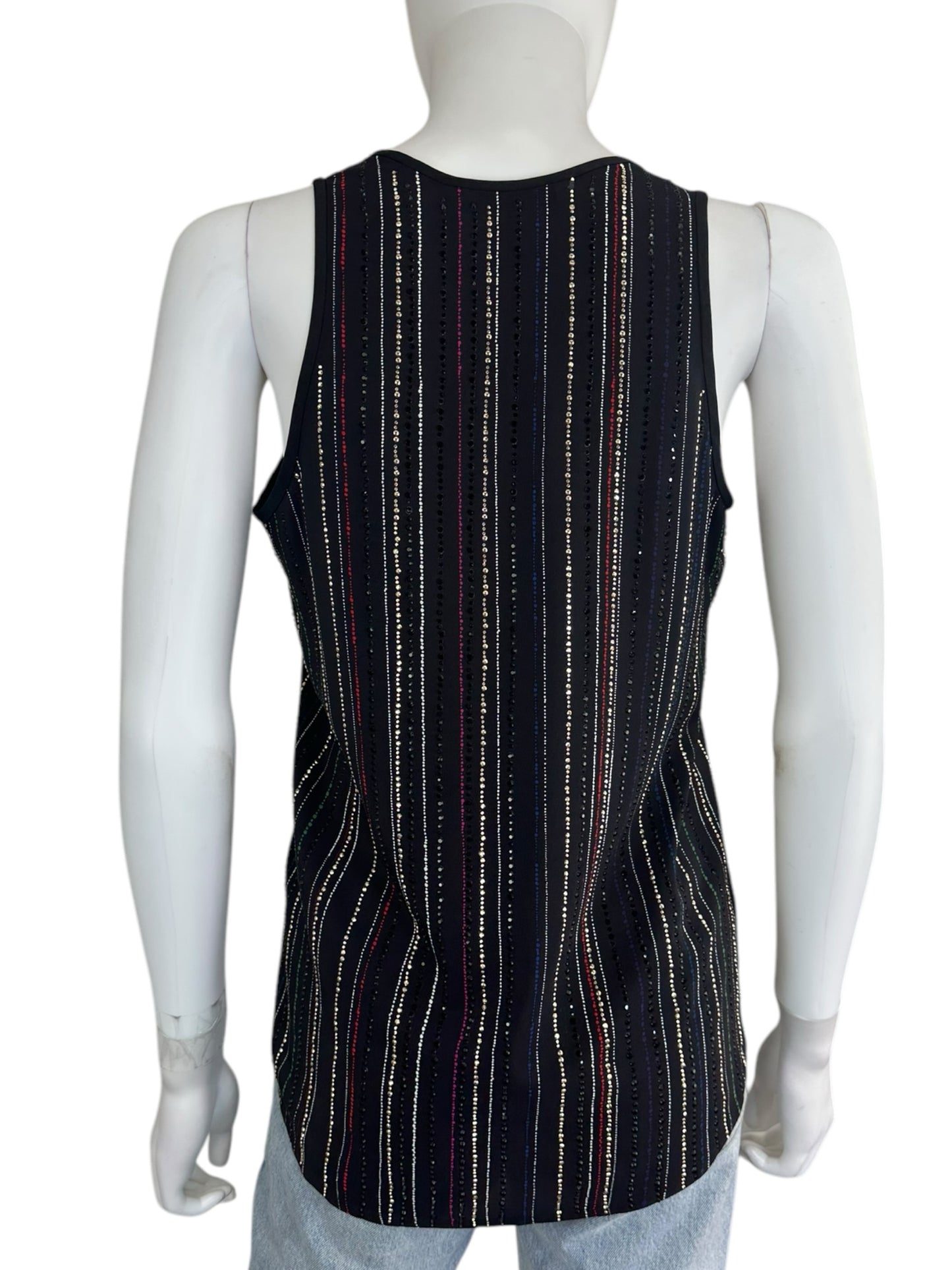TRINA TURK Black 100% Silk Studded Tank Size S