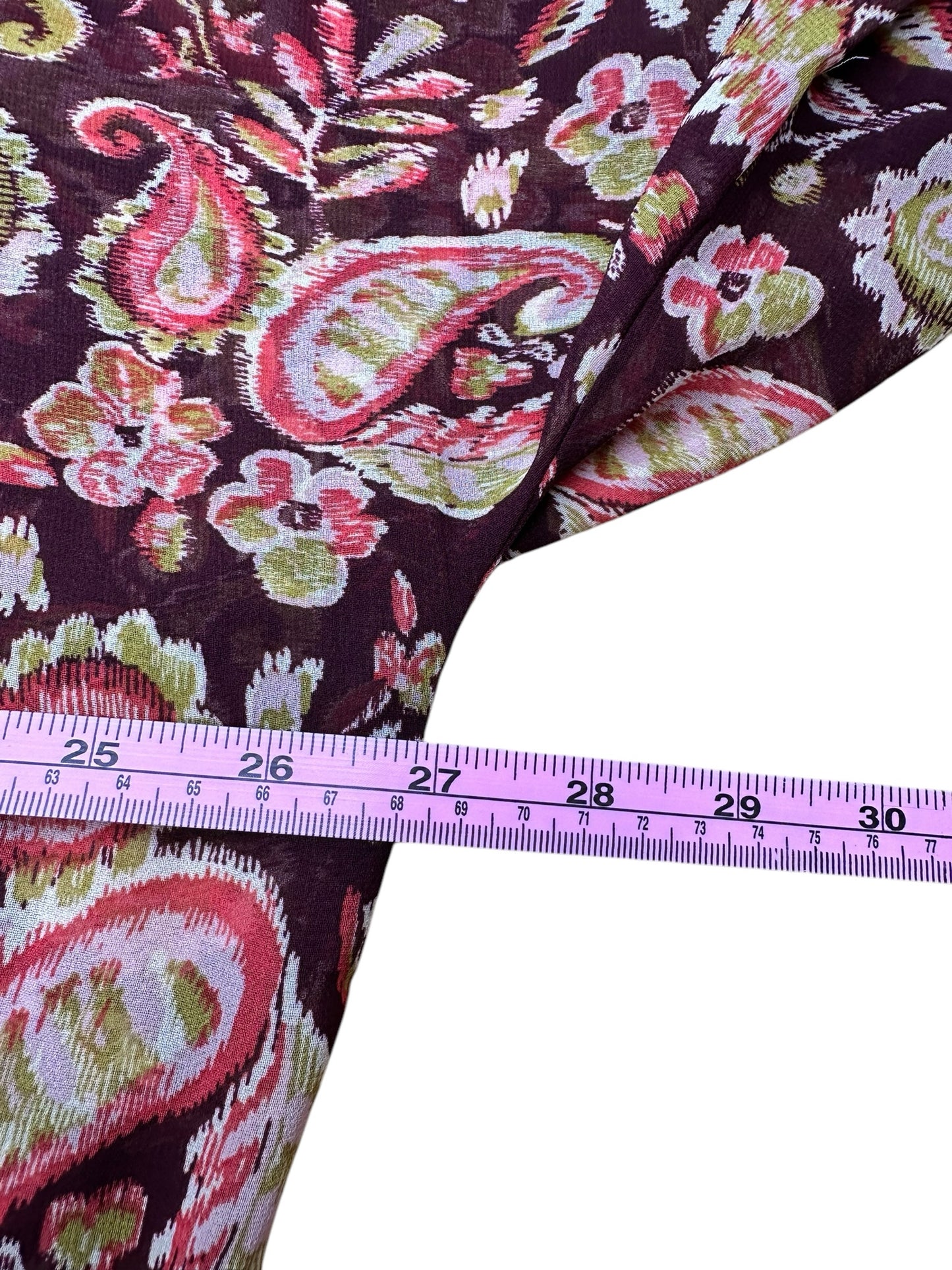 dress forum Burgundy Paisley Mesh Maxi Dress Size L