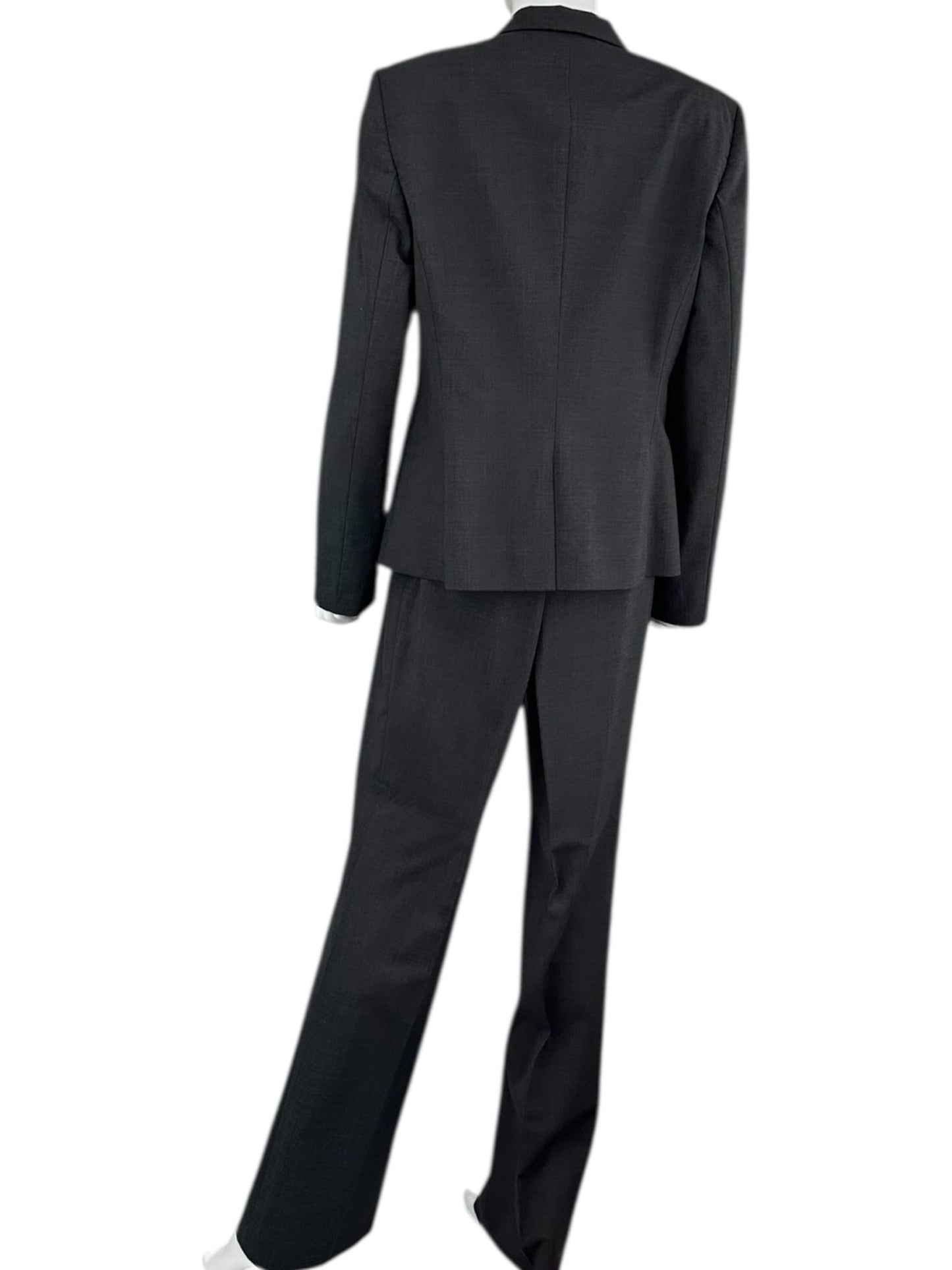 BOSS Gray Virgin Wool Pant Suit Size 10
