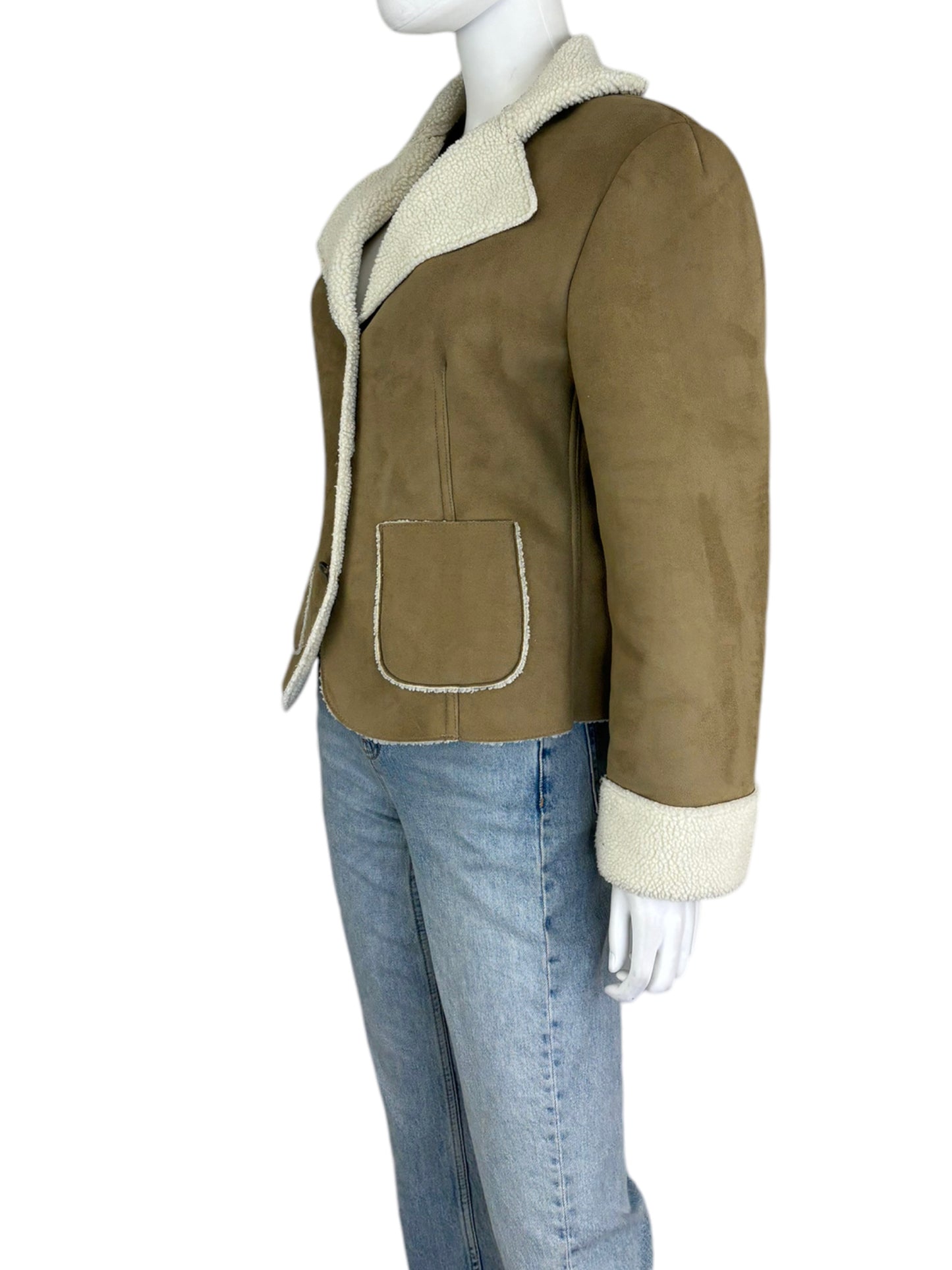 JONES NEW YORK Tan Vegan Suede Jacket Size M
