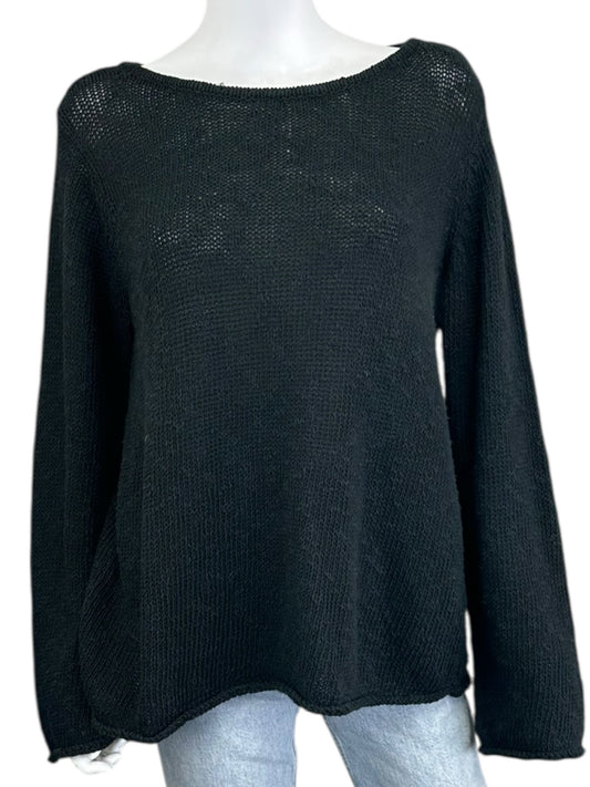 bryn walker Black Linen Blend Sweater Size M