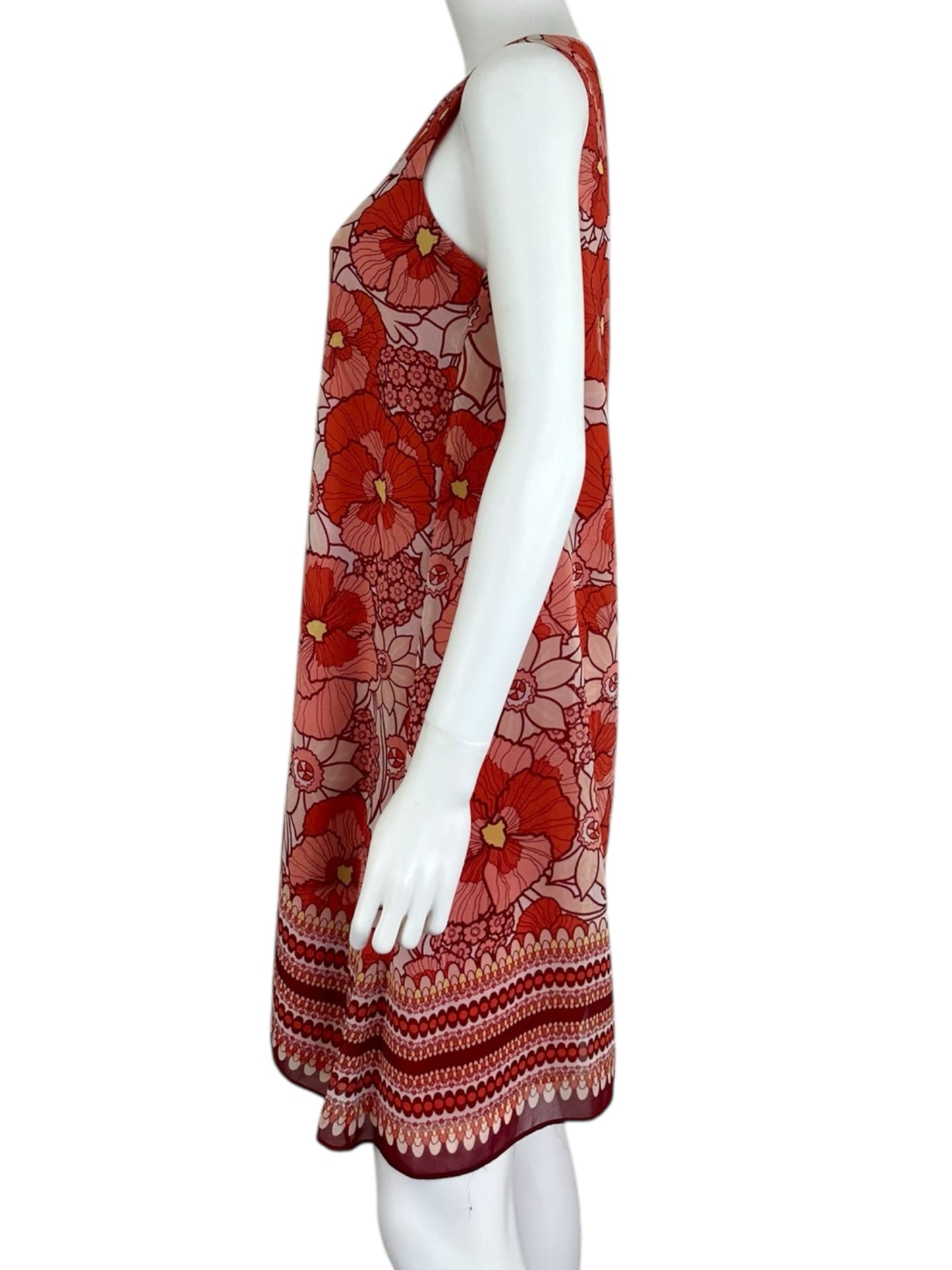 MAX STUDIO Coral Floral Mini Dress Size XS