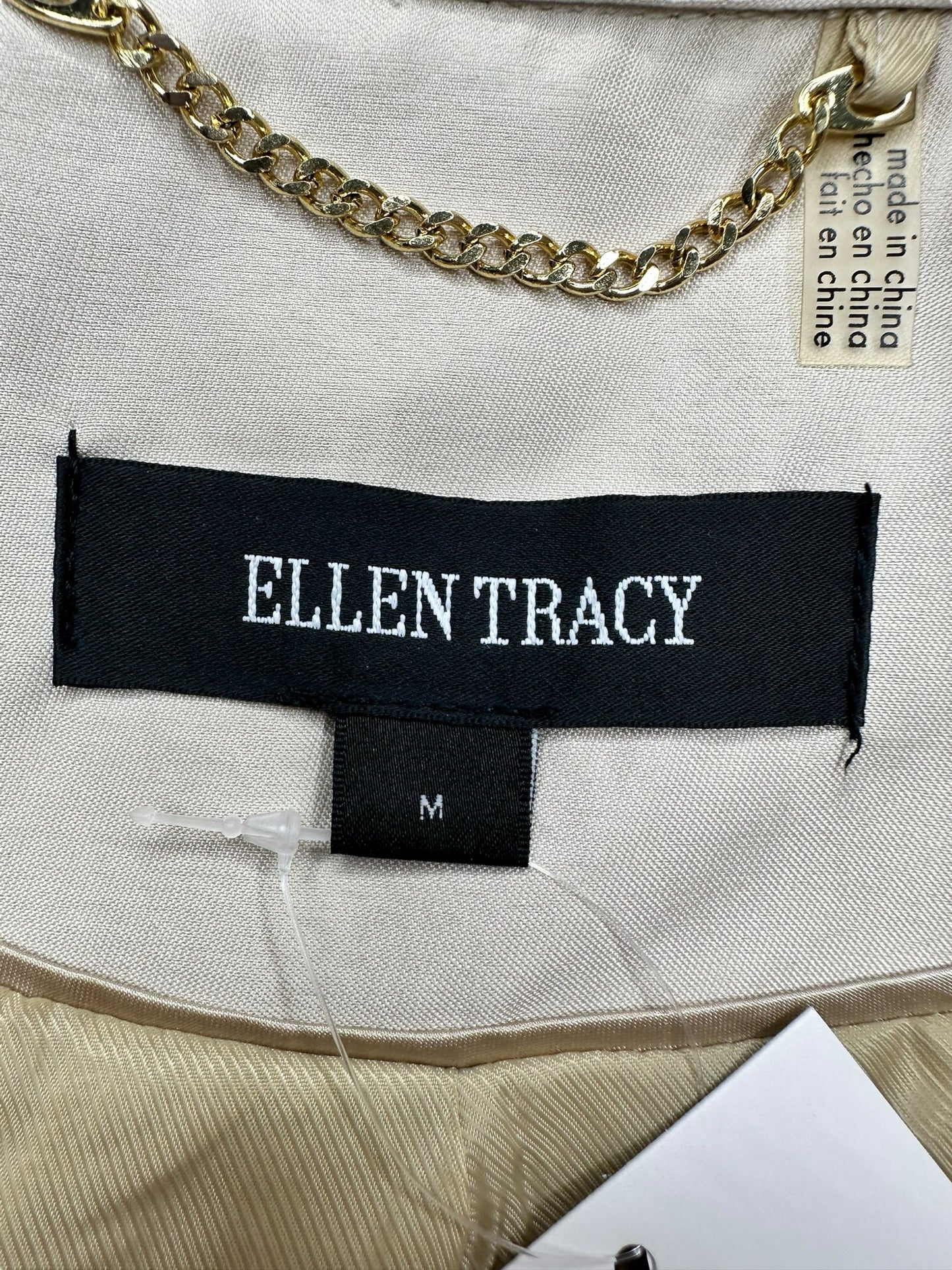 Ellen Tracy Cream Trench Coat Size M