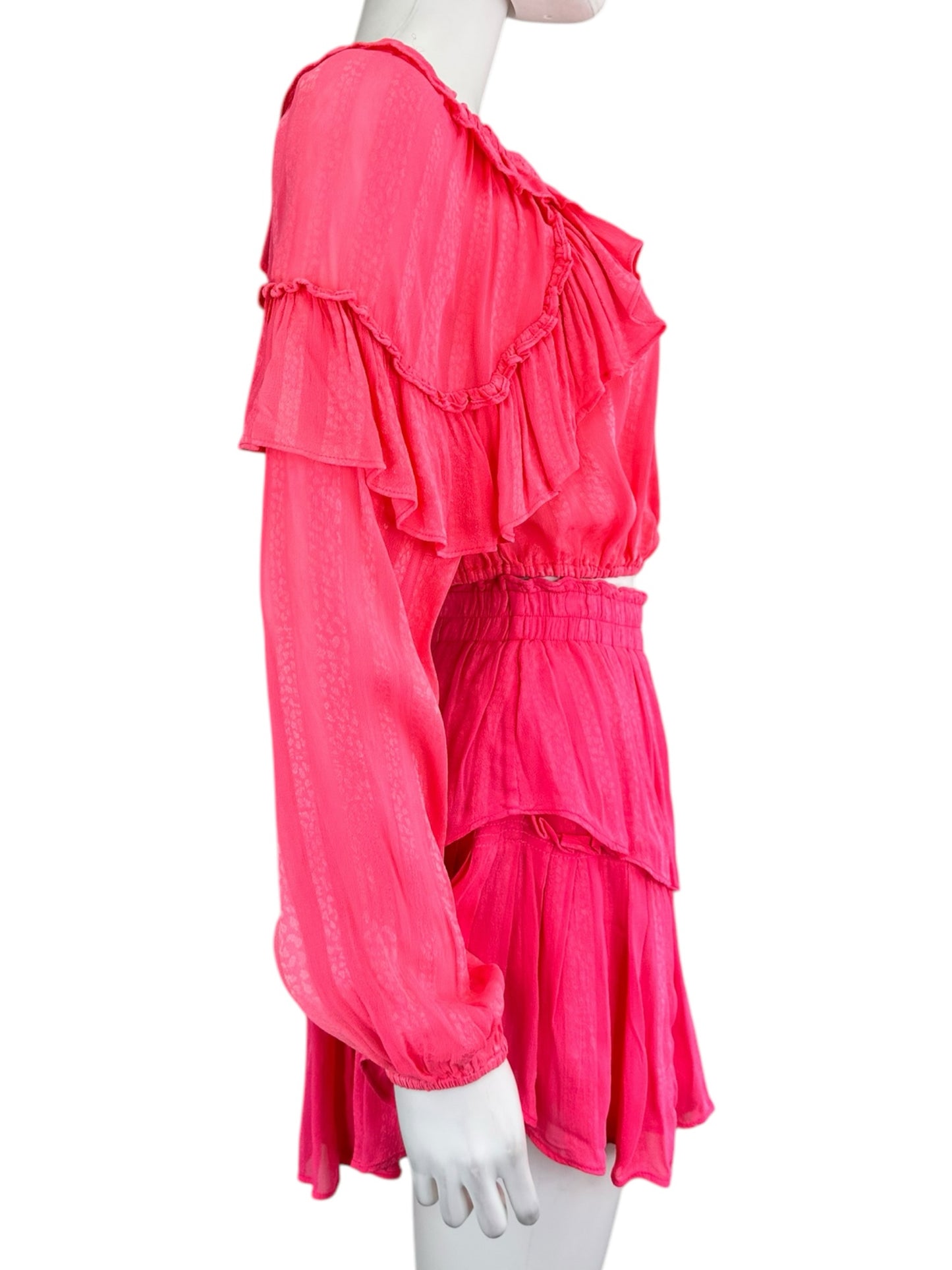 LOVE SHACK FANCY Pink Cropped Blouse Size XS