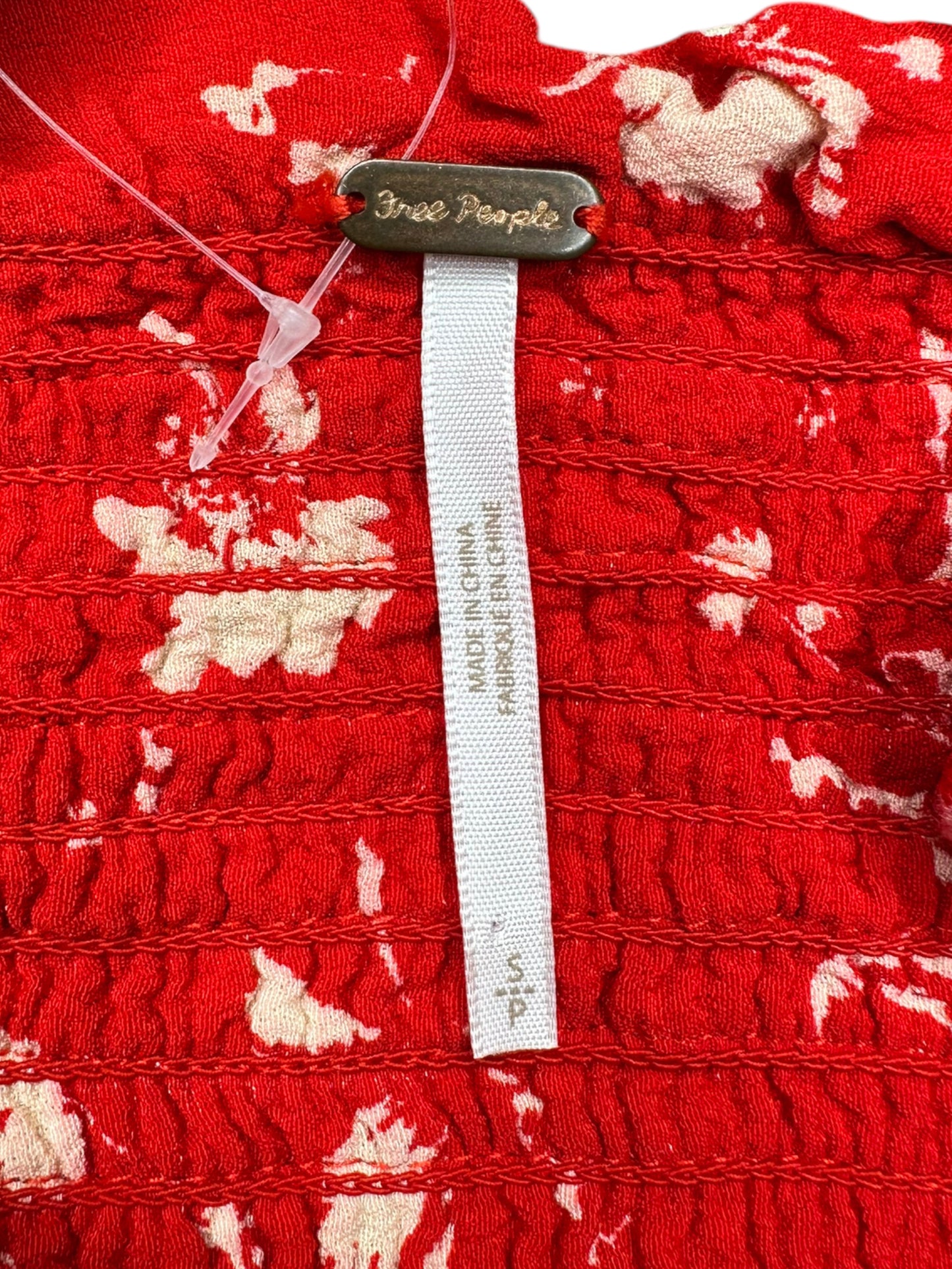 Free People Red Flowy Jumpsuit Size S