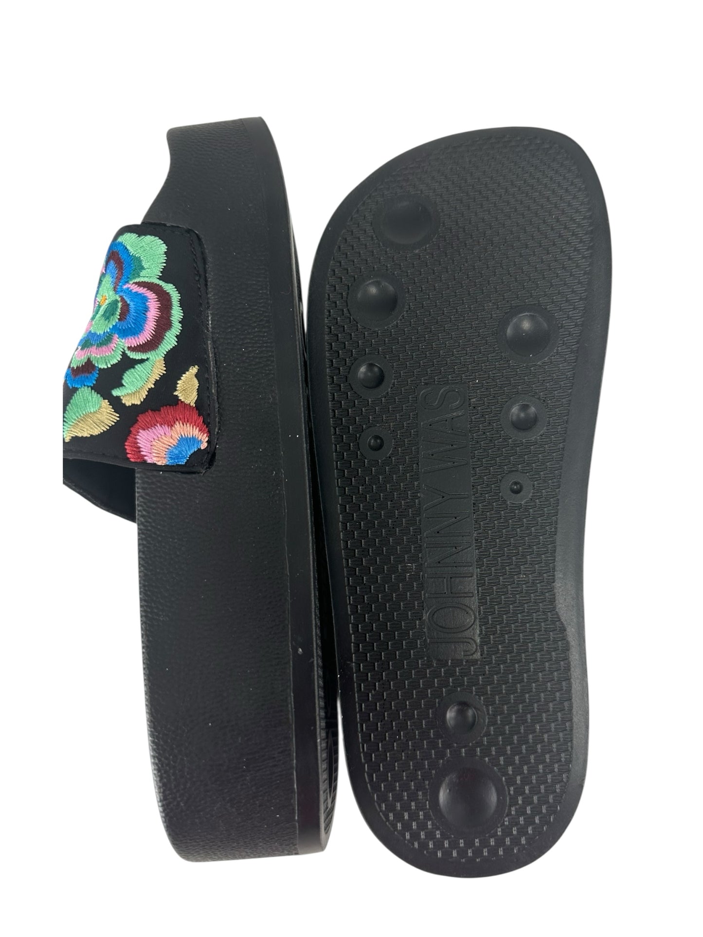 Johnny Was Black Calanthe Platform Sandal Size 6