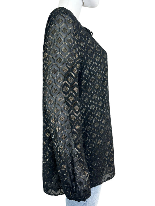 LAFAYETTE 148 NEW YORK Black Blouse Size M