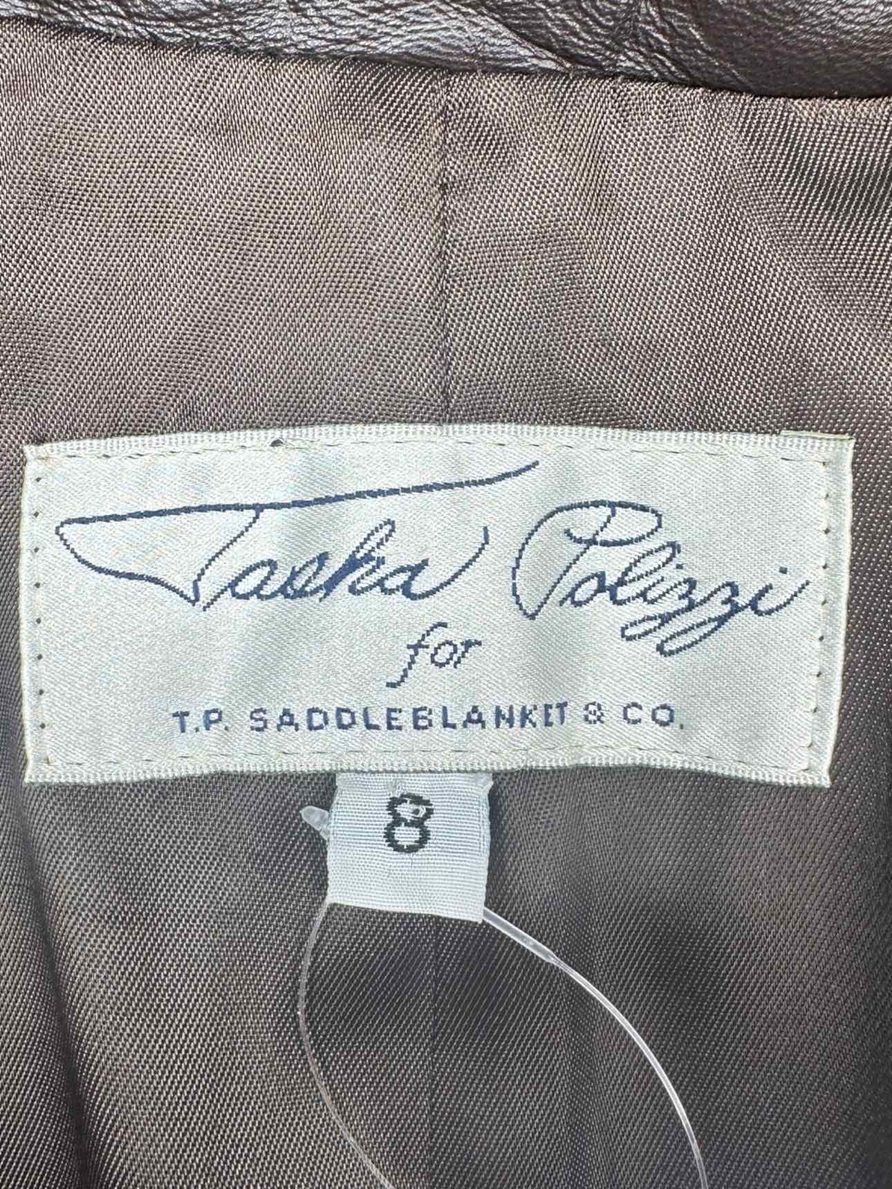 Tasha Polozzi Vintage Brown Leather Jacket Size 8