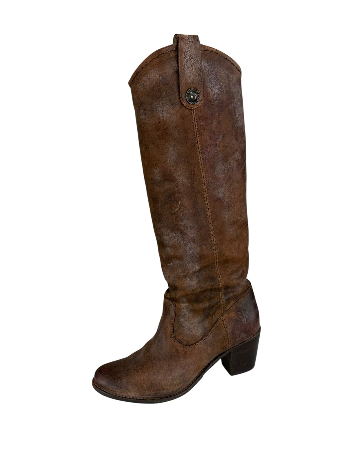 Frye Brown Leather Jackie Button Boots Size 9