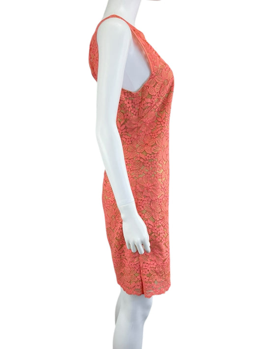 TRINA TURK Coral Lace Cocktail Dress Size 4