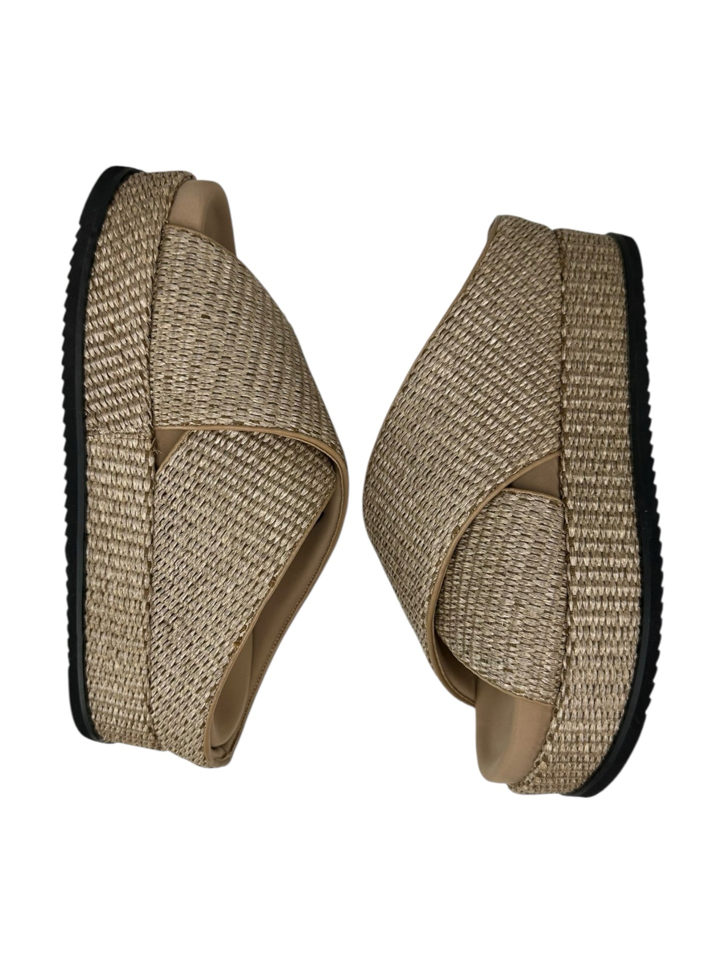 ROAM Cross Stack Raffia Platform Sandal Size 10