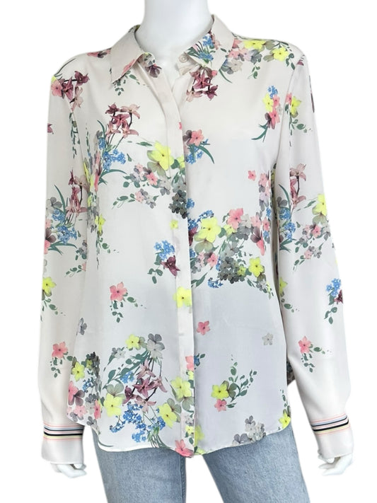 Ted Baker Floral Print Button Down Shirt Size 4