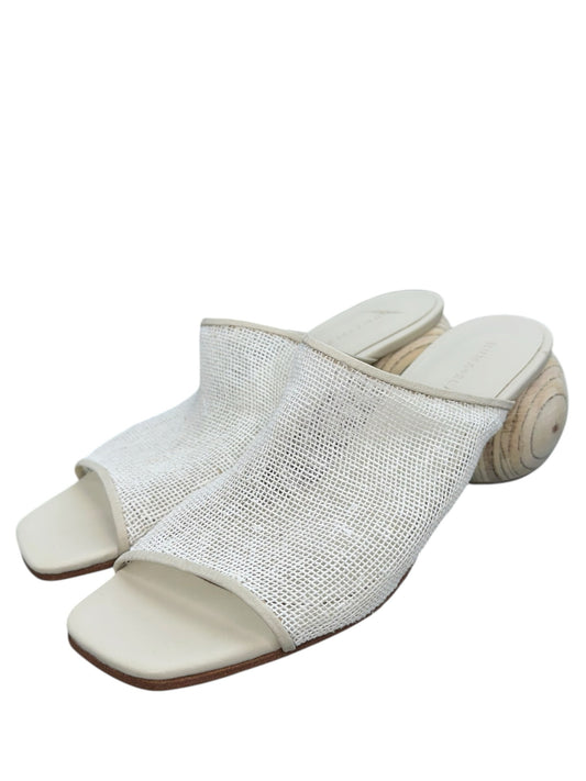 Huma Blanco White Mesh Milla Mule Sandals Size 38