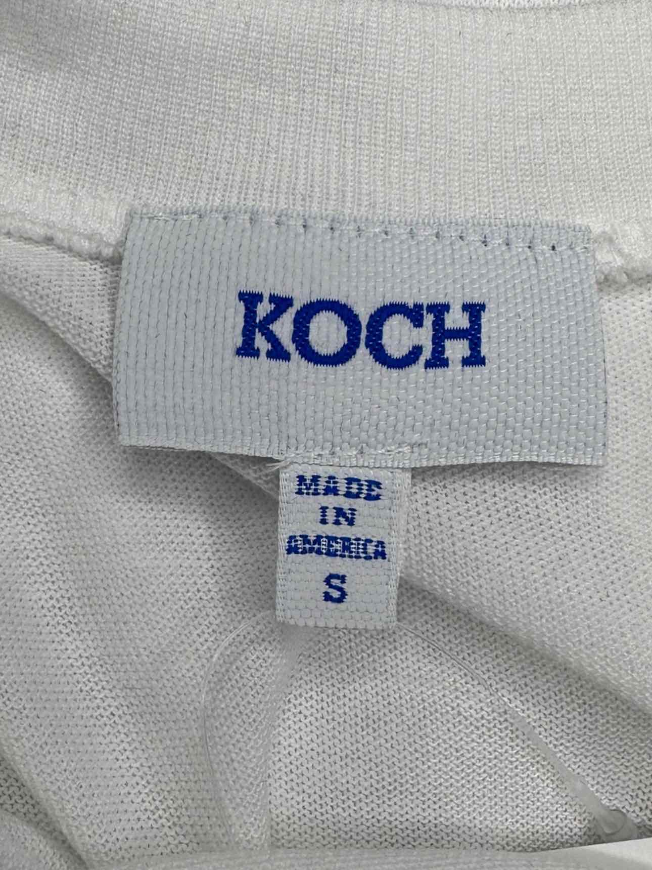KOCH White Graphic Front Knit Top Size S